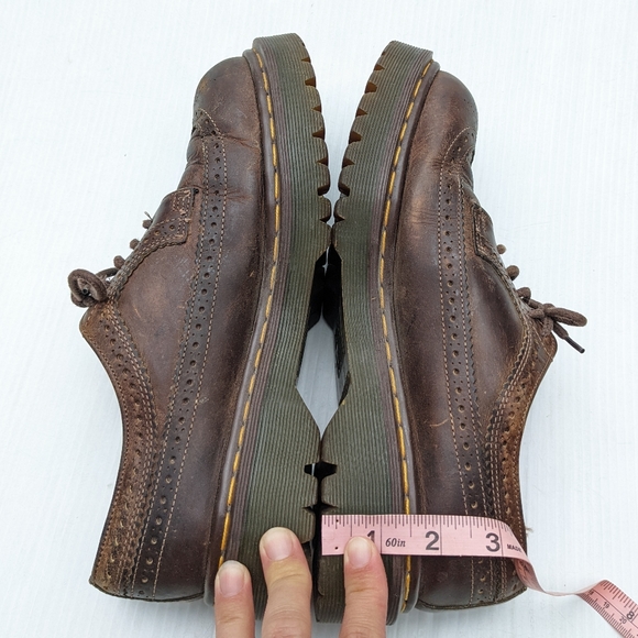 DOC MARTENS 3989 Vintage MIE brown wingtip brogue chunky loafers - Picture 3 of 15